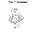 Whirlpool SC8640EDB4 cooktop, burner and grate diagram