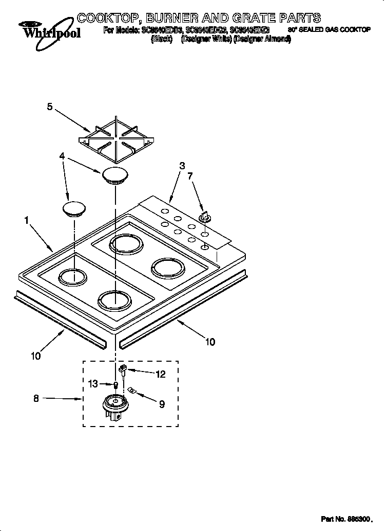 COOKTOP,BUTNER AND GRATE