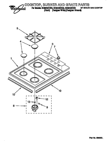 Cooktop,butner and grate