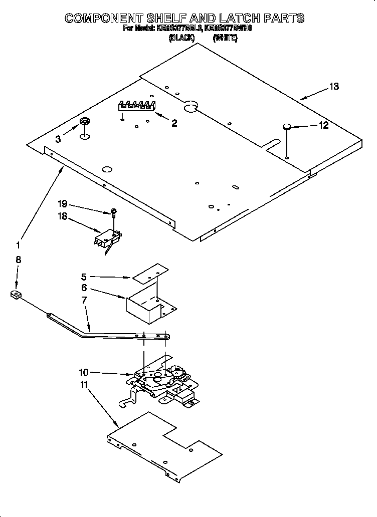 Component shelf and latch