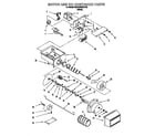 KitchenAid KSRB22QDBL00 motor and ice container diagram