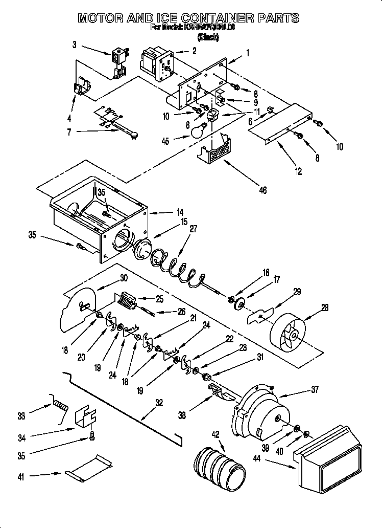 MOTOR AND ICE CONTAINER