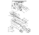 KitchenAid 4KSRS22QDA00 motor and ice container diagram