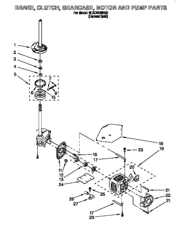 Brake, clutch, gearcase, motor and pump