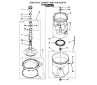 Whirlpool 3LBR8255EQ0 agitator, basket and tub diagram