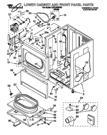 Lower cabinet and front panel