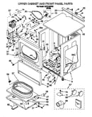 Upper cabinet and front panel