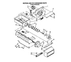 Whirlpool ED25DQXVP04 motor and ice container diagram