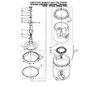 Whirlpool LLR6144AW0 agitator, basket, and tub diagram