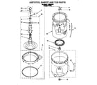 Whirlpool LLR9245BQ1 agitator, basket and tub diagram
