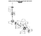 Whirlpool LLR9245BQ1 brake, clutch, gearcase, motor and pump diagram