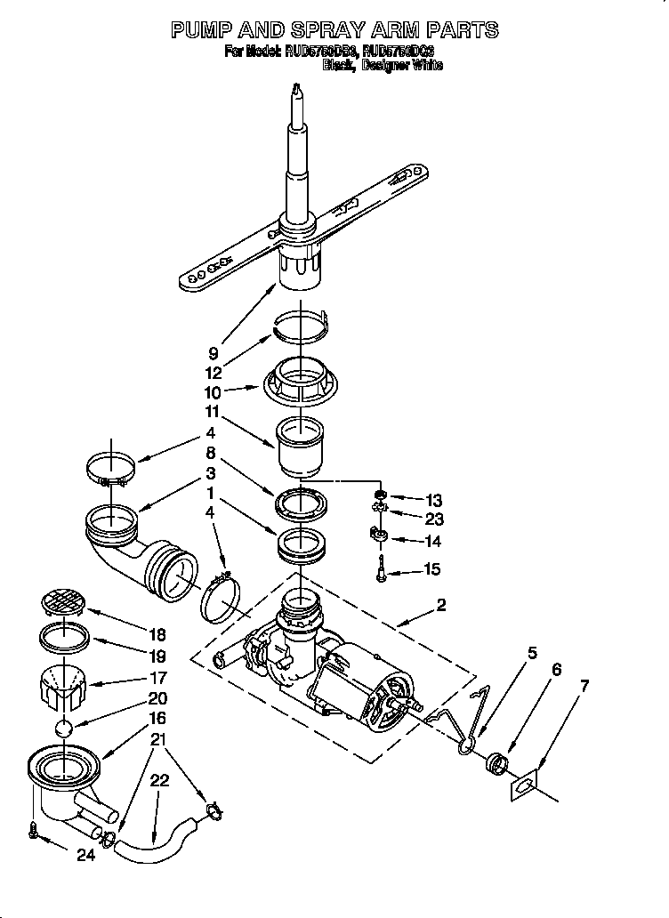 Pump and sprayarm