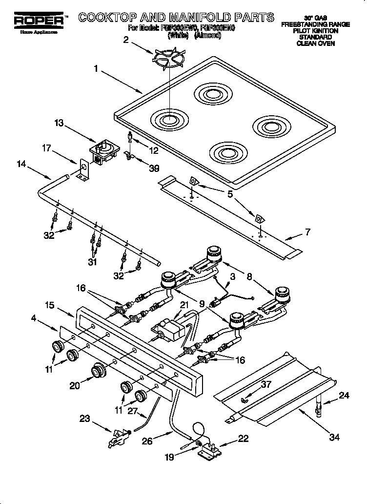 Cooktop and manifold