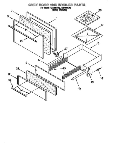 Oven door and broiler