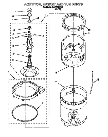 Agitator, basket and tub