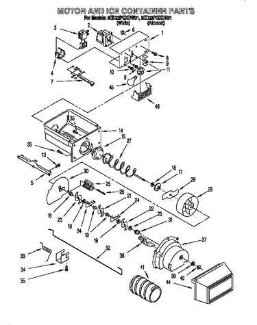 Motor and ice container