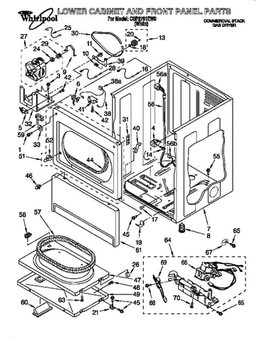 Lower cabinet and front panel