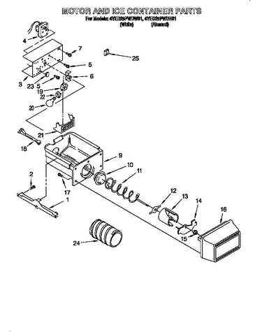 Motor and ice container