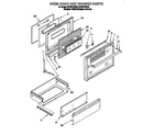 Whirlpool SF378PEWQ0 oven door and drawer diagram