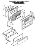 Oven door and drawer