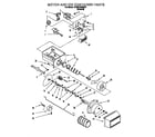 Whirlpool 7ED22PQXDN01 motor and ice container diagram