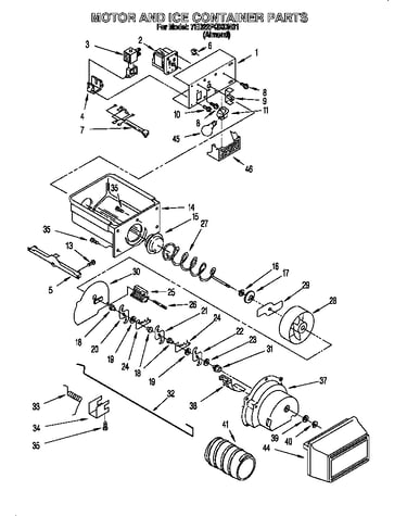 Motor and ice container