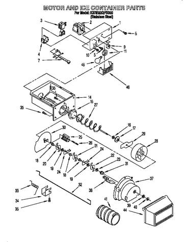 Motor and ice container