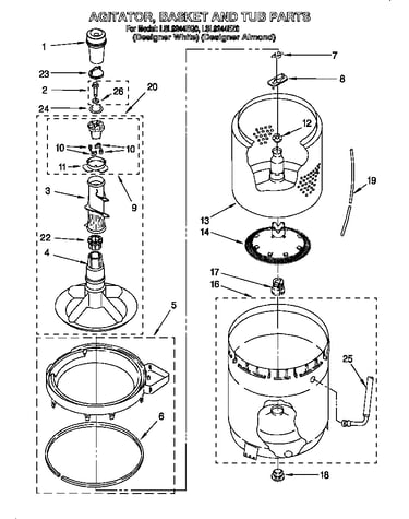 Agitator, basket and tub