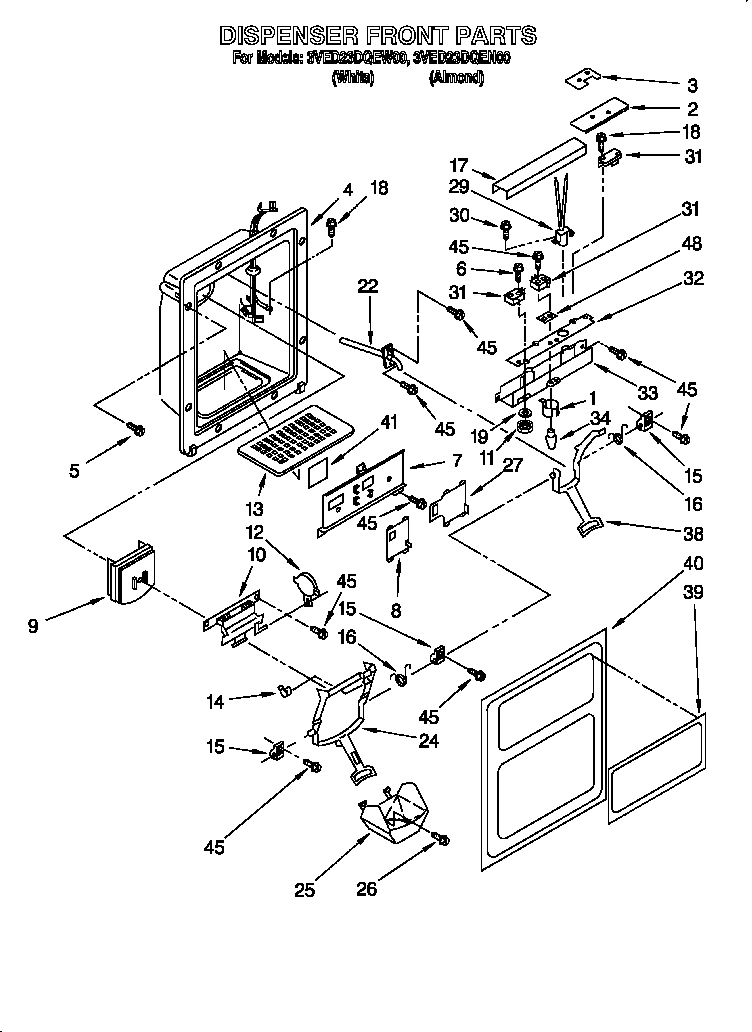 Dispenser front