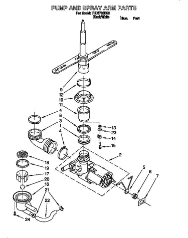 Pump and spray arm