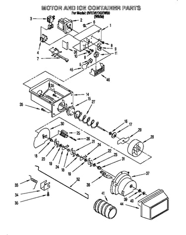 Motor and ice container
