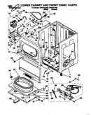 Lower cabinet and front panel