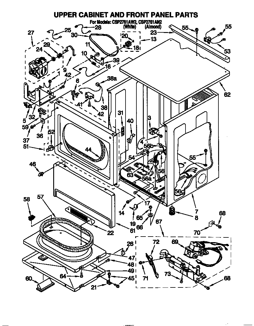 UPPER CABINET AND FRONT PANEL