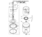 Whirlpool 3LSR5233BW1 agitator, basket and tub diagram