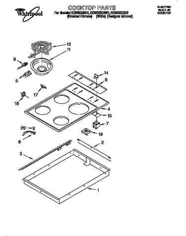 Electric built-in cooktop