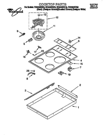 Electric built-in cooktop