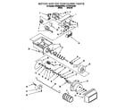 Whirlpool 4YED25DQDW01 motor and ice container diagram
