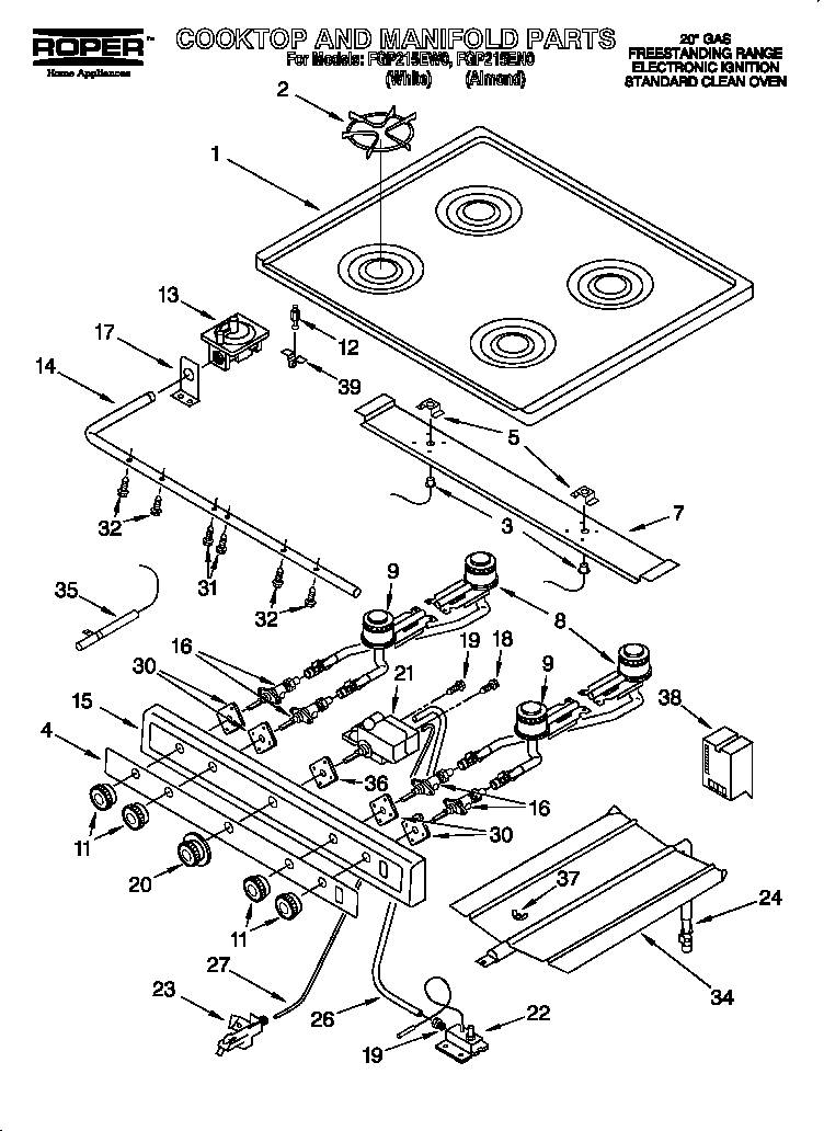 Cooktop and manifold
