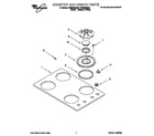 Whirlpool SC8830EBQ2 cooktop and grate diagram
