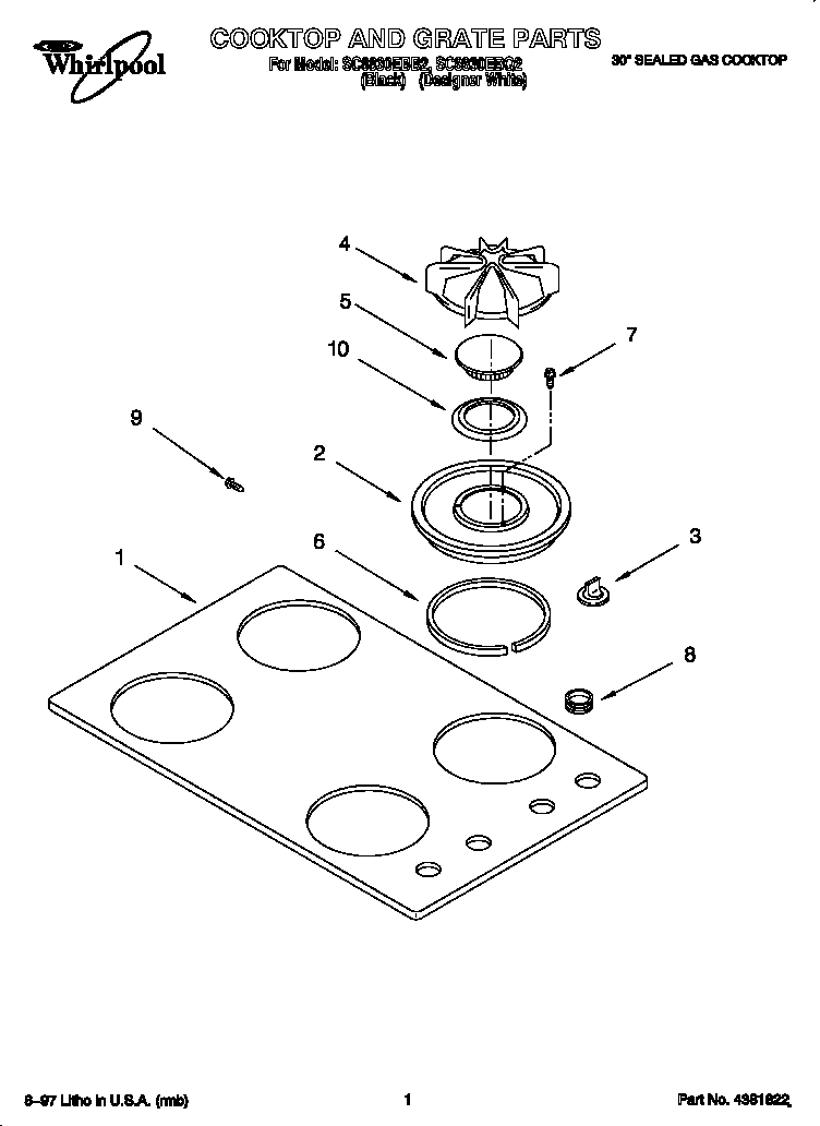Cooktop and grate