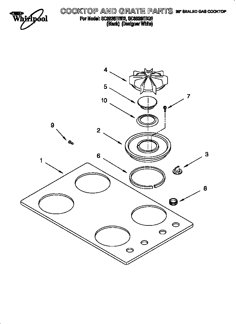 Cooktop and grate