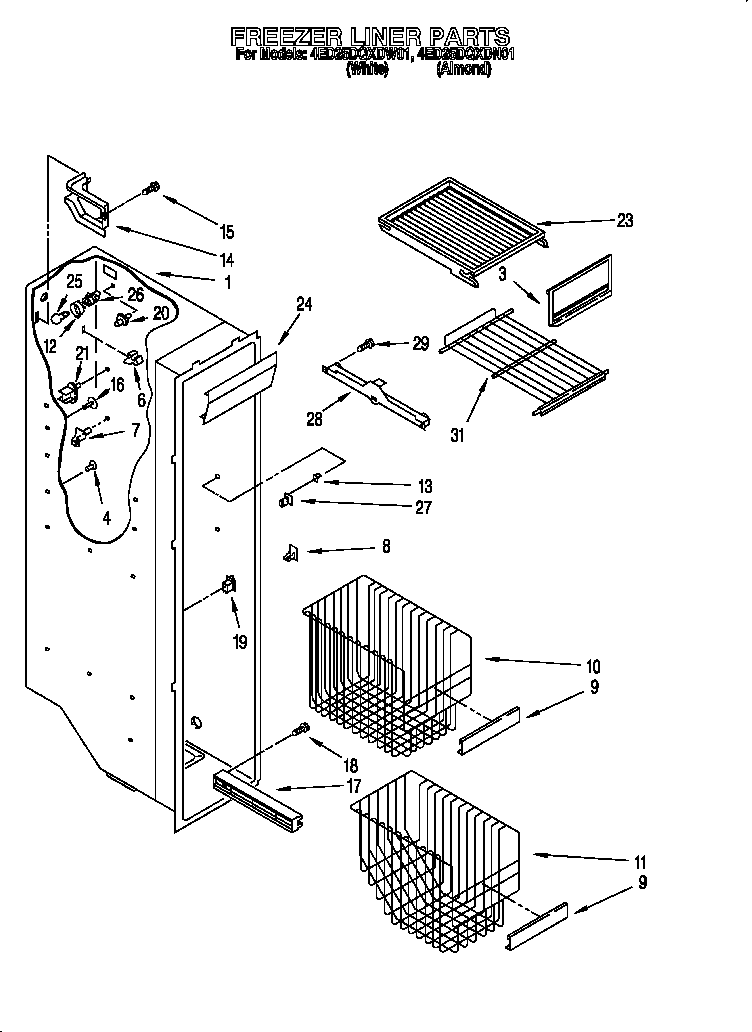 Freezer liner