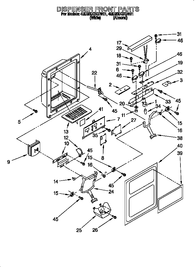 Dispenser front