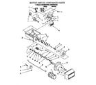 KitchenAid 4KSRS22QFA00 motor and ice container diagram