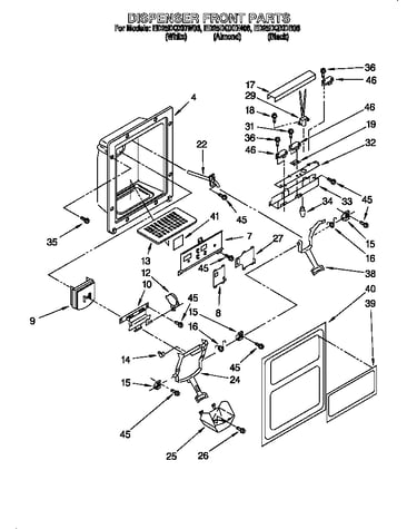 Dispenser front parts