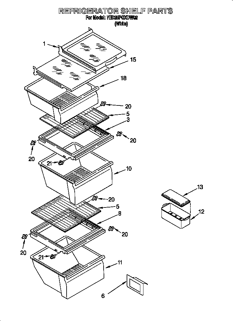 Refrigerator shelf parts