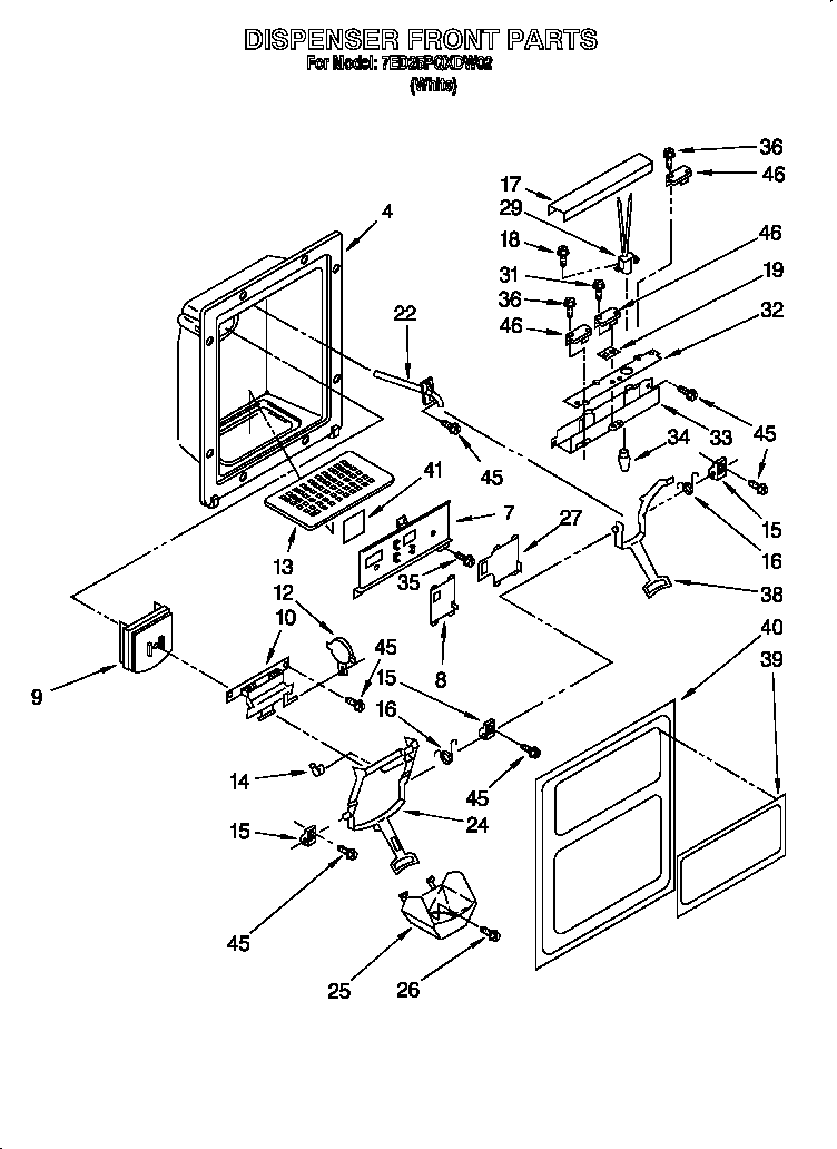 Dispenser front parts