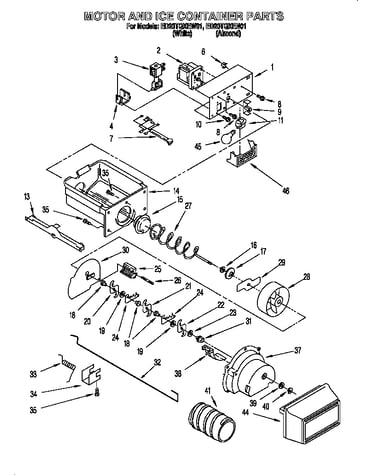 Motor and ice container parts