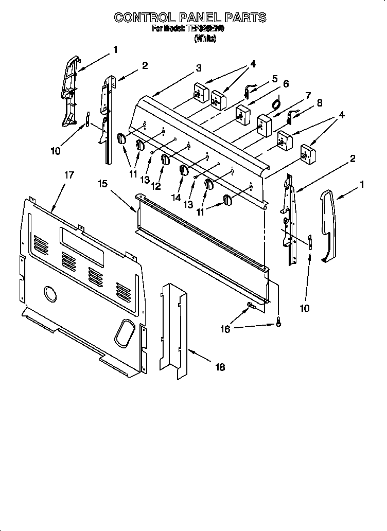 Control panel parts