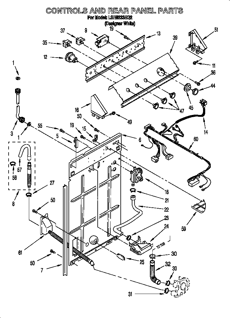 Controls and rear panel parts
